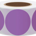 Purple 2 Inch Color Thermal Printer Stickers Direct Thermal Labels Round Adhesive Paper Roll 750 Pieces Per Roll