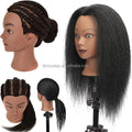 Real Human Hair Model Head Bleaching Dyeing Perming Hairdressing Head Model Braiding and Braiding Practice Training Head