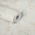 Made Germany-Damask Wallpaper Rolls Modern White Gold Non Woven Vinyl Concrete Metallic Effect Sound-Absorbing Household Use