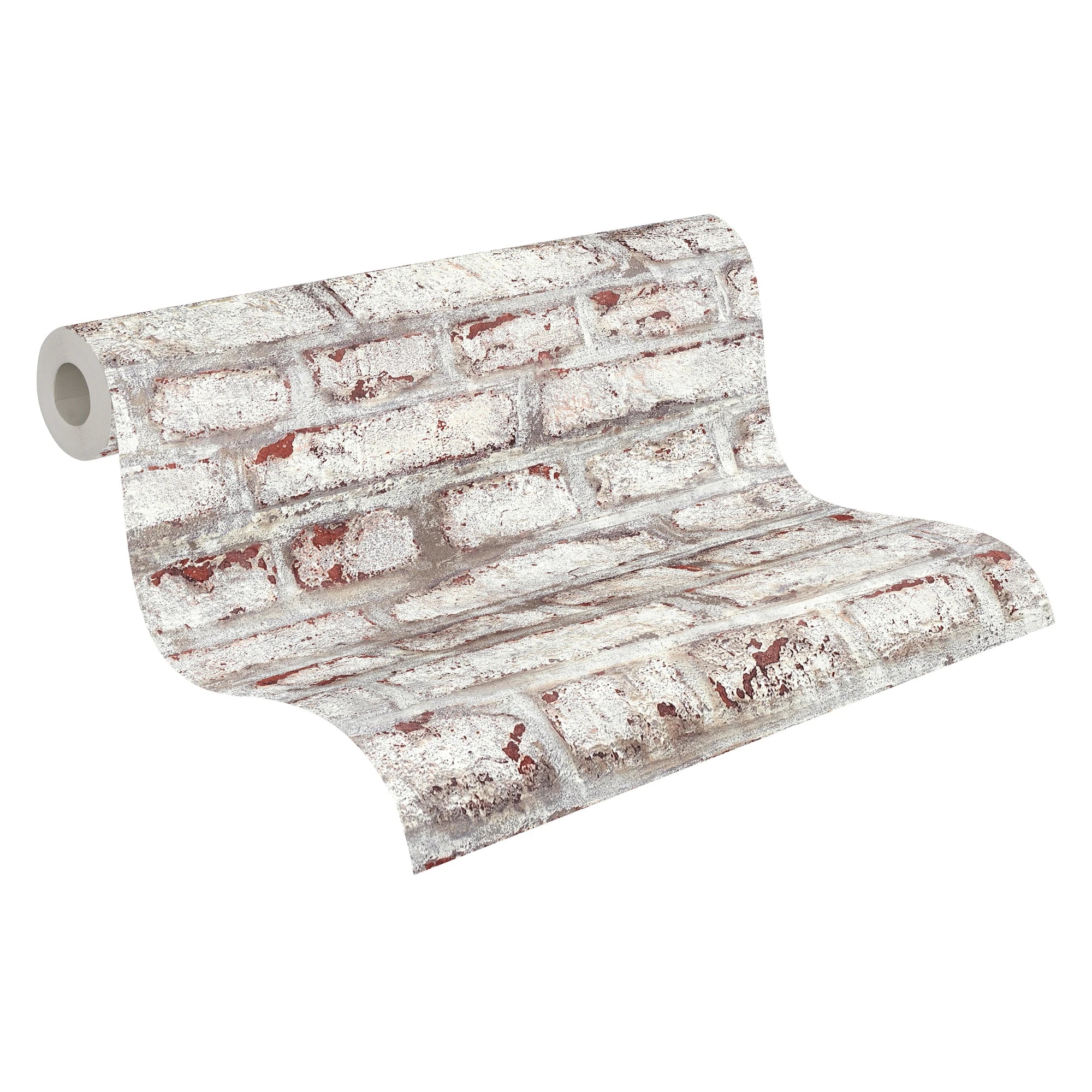 Made in Germany - Wallpaper rolls Stone White Brown Grey - Non Woven Vinyl - Wallpaper Stone Look for Walls - 1005 x 053 m