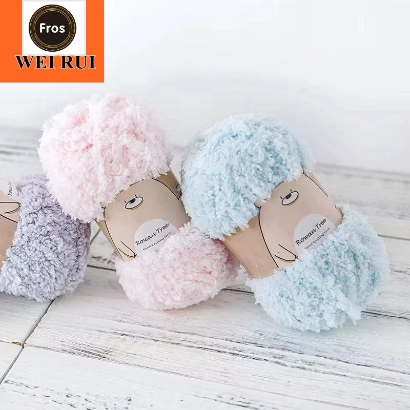Wholesale 50g Super Soft Plush Yarn Crochet Chenille Yarn Polyester Hand Knitting Yarn
