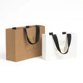 Handmade Kraft Paper Bag Hot Stamped Tote with Thread Rope Ideal for Clothing Candles and Crafts