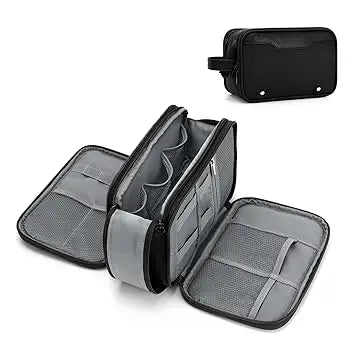 Men's Waterproof Travel for Toiletry Bag Extra PU Handle Fashionable Electronic Organizer Zipper Hanging for Toiletry Organizer