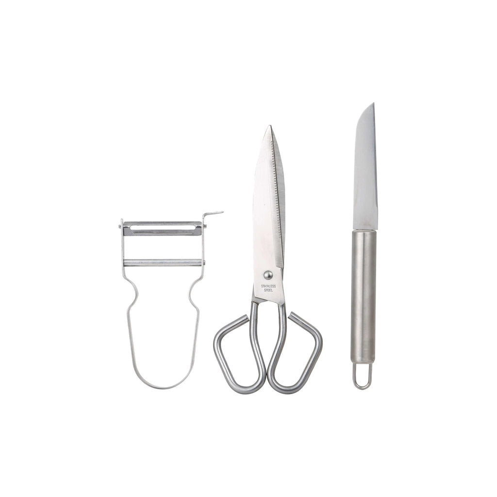 Bergner Helpy Collection 3-Piece Stainless Steel Kitchen Utensil Set