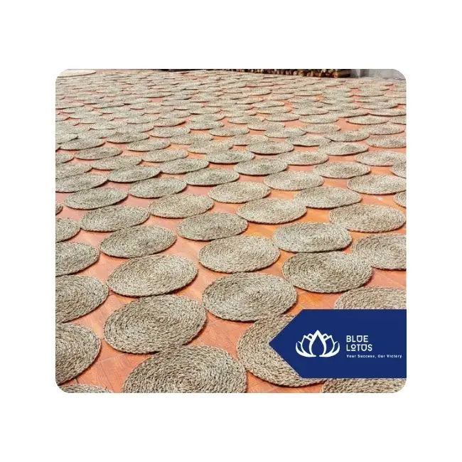 Best round handwoven hyacinth carpet for living room or bedroom decoration From Blue Lotus Vietnam