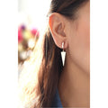 Azuris 925 Sterling Silver Fine Stud Triangle Earrings Luxurious Design for Elegant Women Turkey
