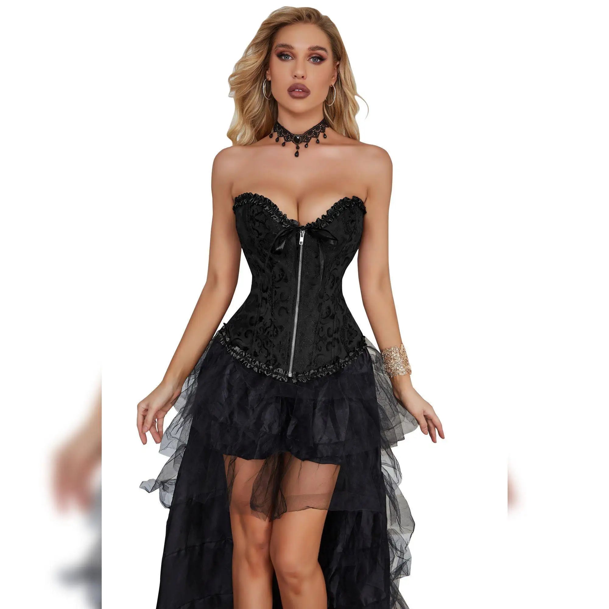 Black corset with zipper size L