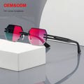 Luxury Fashion Hot Selling Color Filter Thick Square Sunglasses Women's Designer Metal Rimless Uv400 Polarized Mens Sunglasses