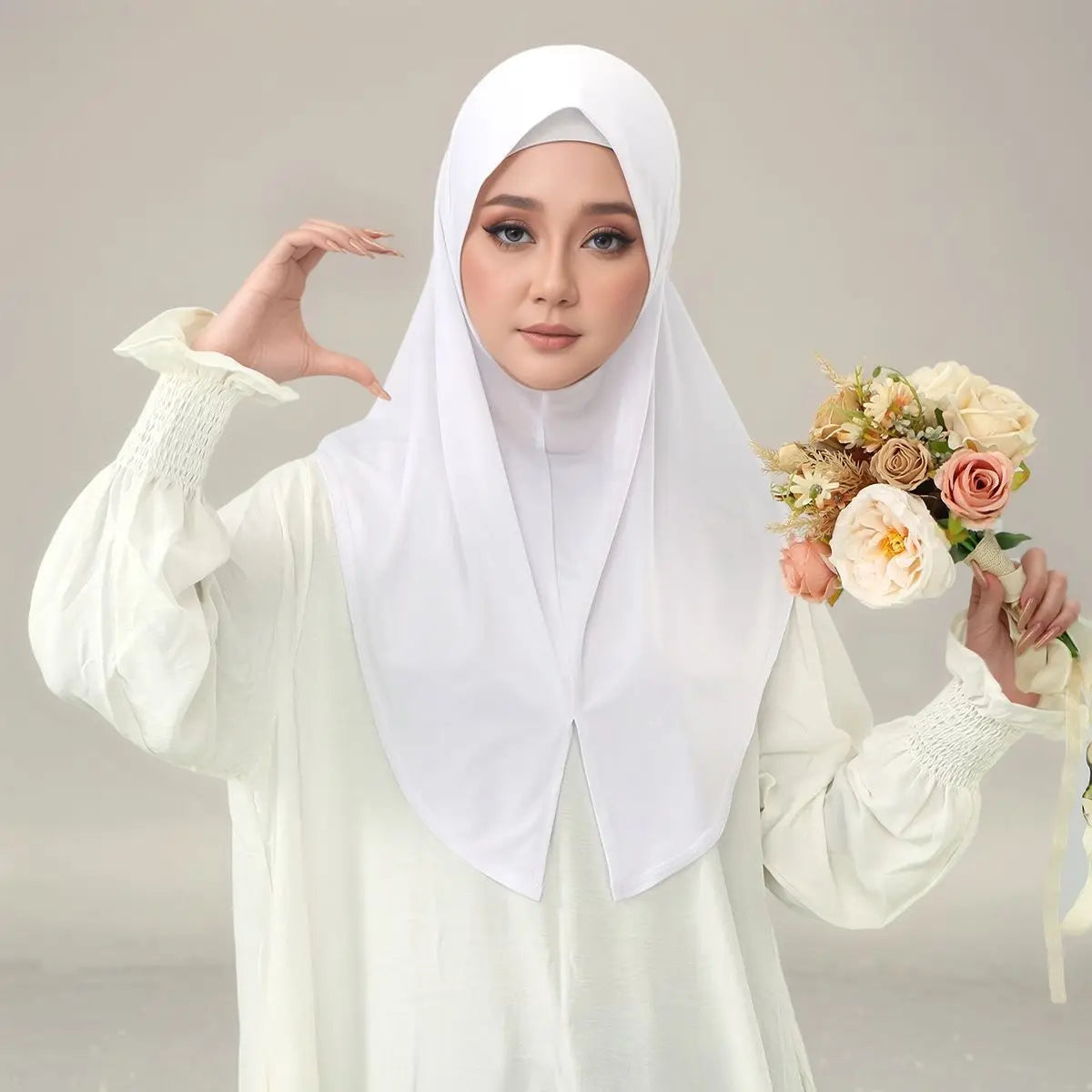 Hot Selling Muslim Turban Loop Scarf Malaysia Inner Cap Solid Color Instant Hijab Women Modal Hijab Undercap