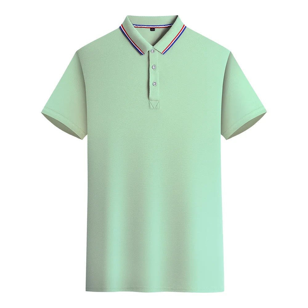 Oem customized cotton polo shirt custom printed logo summer corporate work clothes short sleeved t shirt