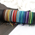 Adjustable Waterproof Friendship Lucky Prayer Jewelry Handmade Woven Tibetan Buddhist Wax String Bracelet for Women Men