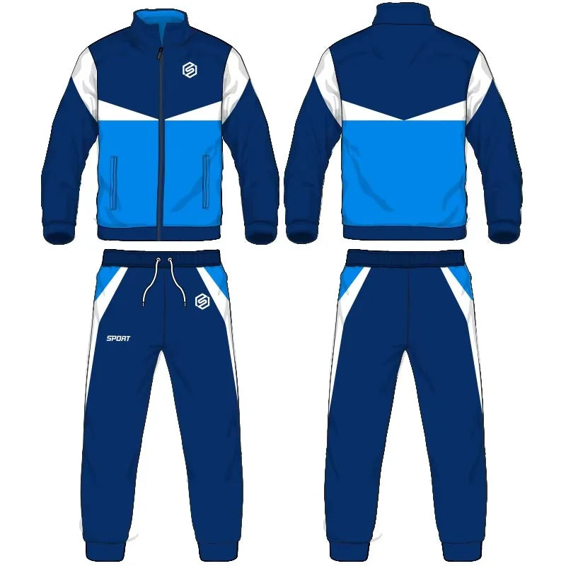 Custom Designed Soccer Group Training Kits Printed Breathable Quick-Dry Unisex Drawstring Jacket Pants Set Summer Players 2-in-1