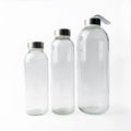 500ml 750ml 1000ml Travel Glass Water Bottle Wholesale Cheap Glass with Metal Lid Glass Bottles for Juice Adults Sustainable