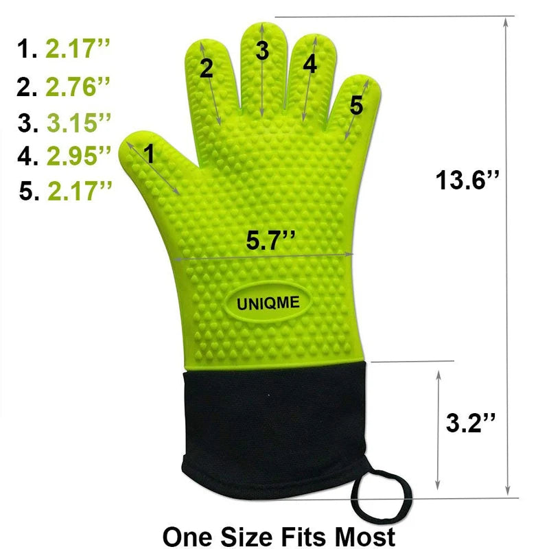Chuanda Heat Resistant Silicone Gloves Silicone Mitts for Oven