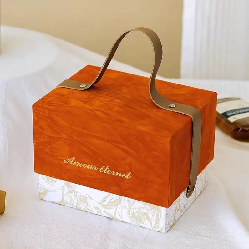 JUXINDA Luxury Retro Velvet Floral Wedding Candy Gift Box Holiday Gift Box Packaging Empty Box High-end