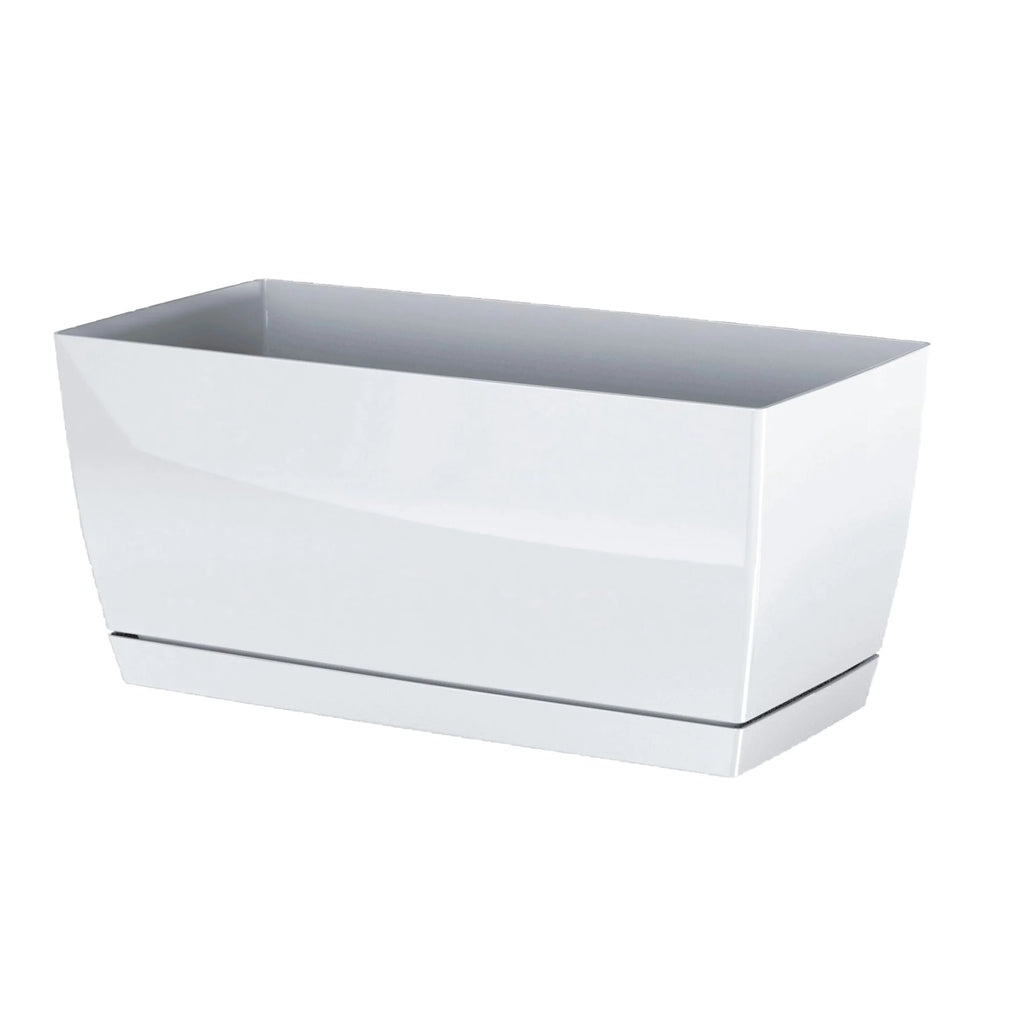 Coubi Case P plastic planter in white 24 (length) x 12 (width) x 11 (height) cm
