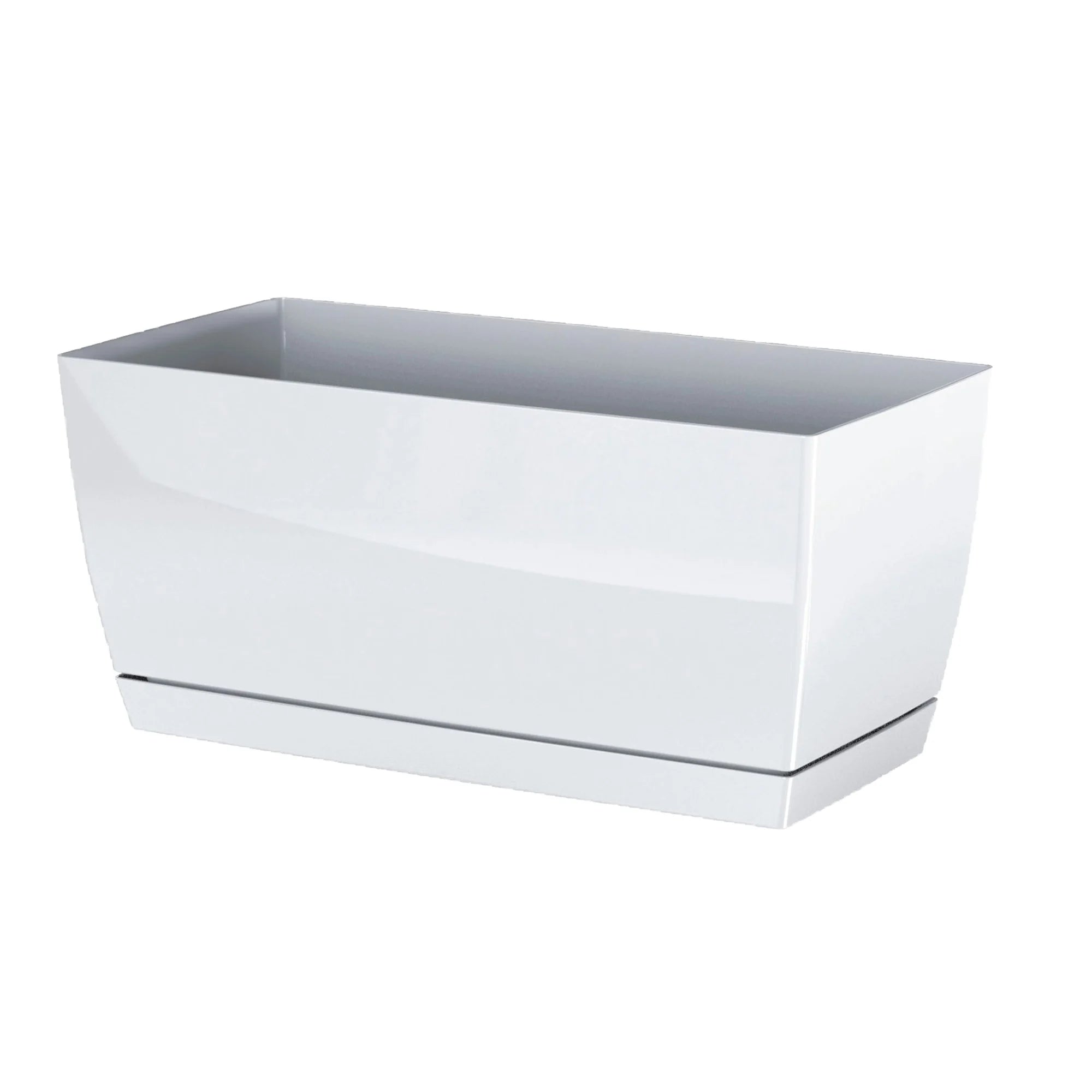 Coubi Case P plastic planter in white 24 (length) x 12 (width) x 11 (height) cm