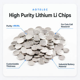 Industrial Battery Material 99.9% High Purity Lithium Li Chips Lithium Metal Chip for Coin Cell Battery Research