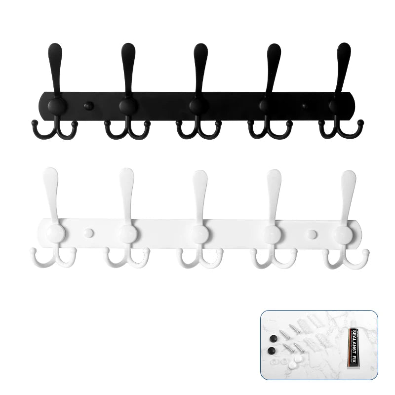 Heavy Duty Metal Coat Hooks Rod for Hanging Clothes Coats Hats Towels Purses Robes Hangers in Entry Foyer or Bathroom