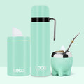 2025 Custom Classic Design Stainless Steel Yerba Mate Kits Eco-Friendly Cute Design Tea Cup Straw Shaper Set Thermos Container
