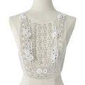European Classical 3D PVC Corsage Lace Mesh Patches Pearl Embroidery Trim Beading Flower Applique Collar Sequins for Garments