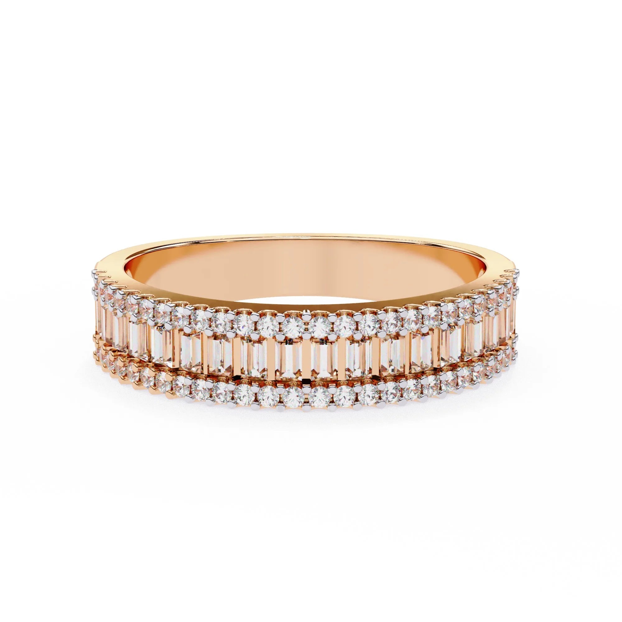 Customizable 14K Gold Plated Lab Grown Diamond Classic IGI Certified Eternity Wedding Engagement Rings for Women Men
