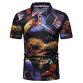 Custom Men's Digital Printing Short Sleeve Casual Jersey Shirt | Tropical Parrot Bird All-Over Print Golf Tee | OEM Sportswear