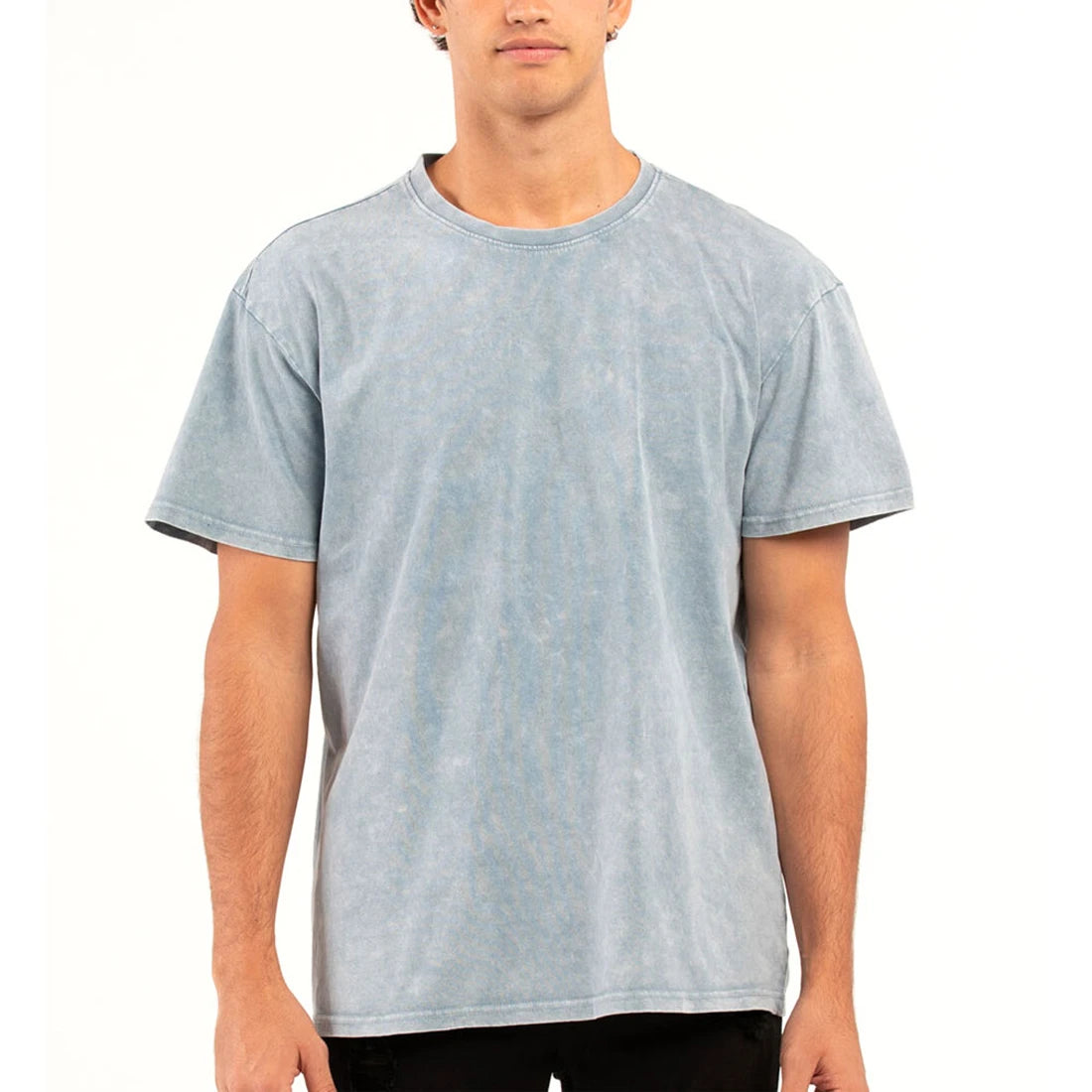 Customized Crew Neck T-Shirts Regular Fit Heavyweight 220 Grams 100% Cotton Acid Wash Print Streetwear Eco-Friendly OEM