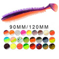 9CM 4G 12CM 9G 10 Colors T Tail PVC Fishy Lifelike Fish Artificial Silicon Worm Bait Plastic Swimbait Soft Fishing Lures bait