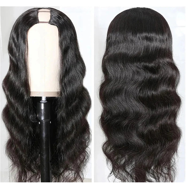 CLJhair Boutique Vendor Cheveux Short 100% Human Hair Brazilian Brown 180 Density U-Part Body Wave Wigs Ready to Buy for Woman