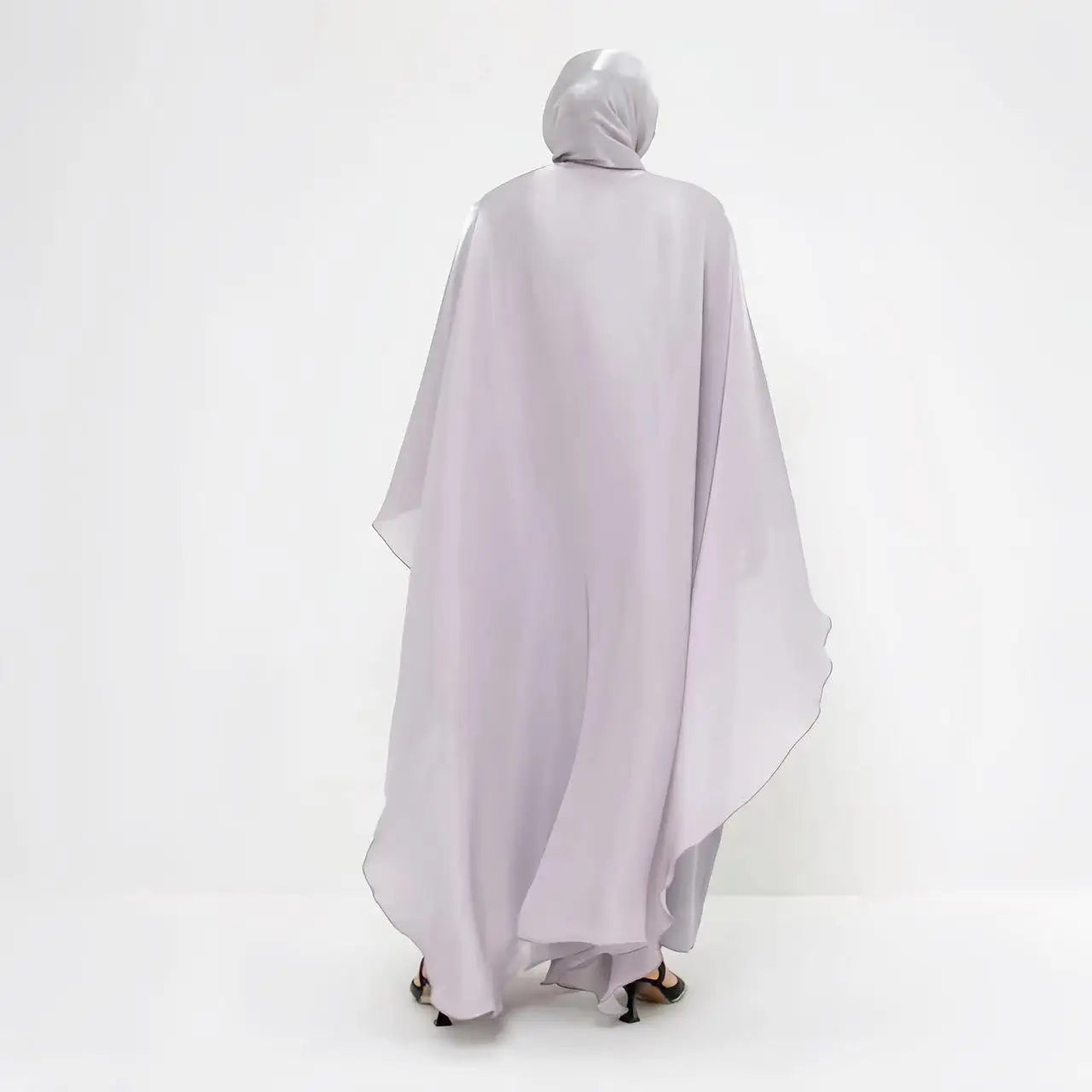 YKD047 Muslim Dress Wome Islamic Clothing Hijabs Traditional Eugene Chiffon Elegant Flowing Robe Long-sleeved 2-piece Classic