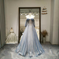 Jancember RL130 Elegant Spaghetti Strap Off Shoulder Organza Sequined Wedding Dresses