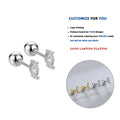 LE176 925 Sterling Silver Zircon Stud Earring for Women Exquisite Single Piercing Cartilage Flower Earrings Jewelry
