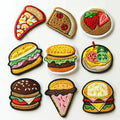 Custom Made Hamburger Cute Food Embroidery Iron on Heat Patches
