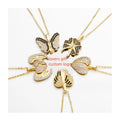Zircon Open and Close Engraved LOGO Clavicle Necklace Women's Fashion Open and Close Heart Necklace Lovers Gift