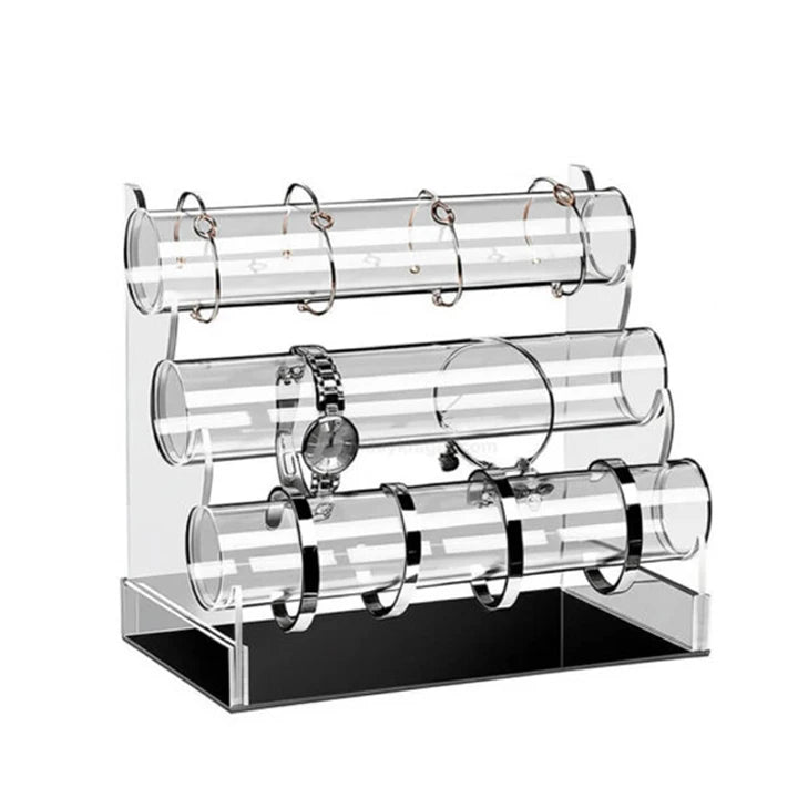 3 Tier Acrylic Bracelet Holder Removable Bracelet Display Stand Bangle Watch Acrylic Jewelry Display Stand for Retail Store