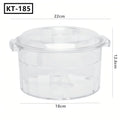 Boasta KT-185 Magnetic Tumbler Barrel 600g Capacity Plastic Container 22cm Transparent Bowl for Jewelry Polishing Machine