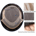 Oct Lace & Pu Indian Remy Hair Male Prosthesis Breathable Easy Tape Men's Toupee Right Design MegaBDM