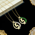 DUOYING 2026 New 18K Gold Stainless Steel Zircon Arabic Letter Pendant Necklace for Women Necklace