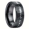 Men's Classic Style round Brilliant Tungsten Wedding Band New Fashion Black Jewelry for Parties and Gifts