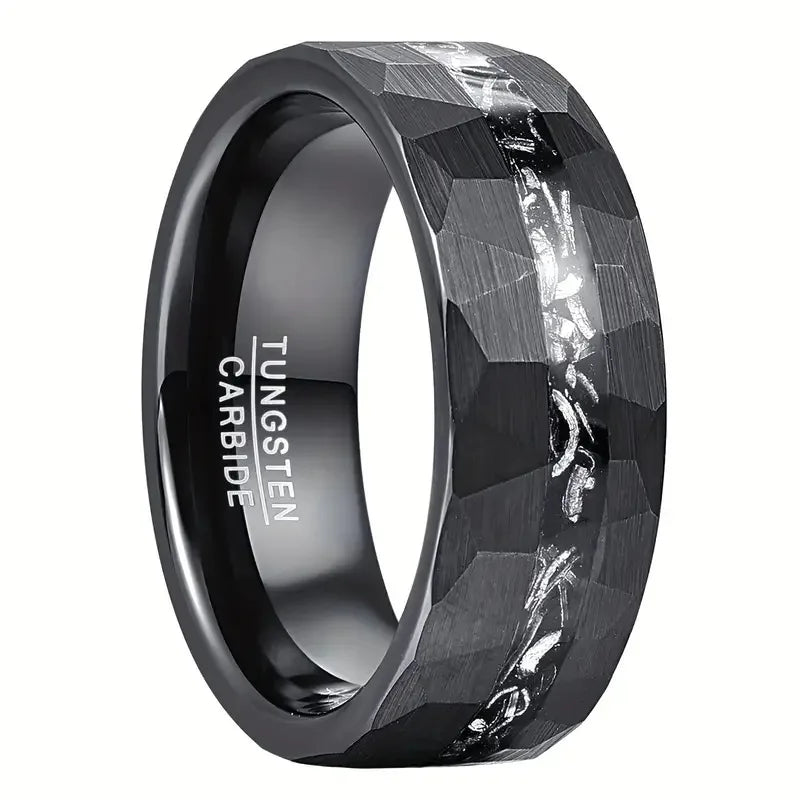 Men's Classic Style round Brilliant Tungsten Wedding Band New Fashion Black Jewelry for Parties and Gifts