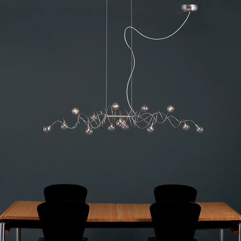 Simple clear and Smoked Glass Shade Ceiling Chandelier for Living Room Ball Modern Decorative Led Chandelier for Home hang Lamp