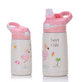 14oz Stainless Steel Kids Water Bottle Straw Drinking Children Bpa Free Kids Drink School Cute Pattern Water Bottle