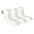 Made Germany-Stripes Grey White Wallpaper Rolls-Non Woven Vinyl-Highly Wash-Resistant for Living Room Hotel School-1005x053m