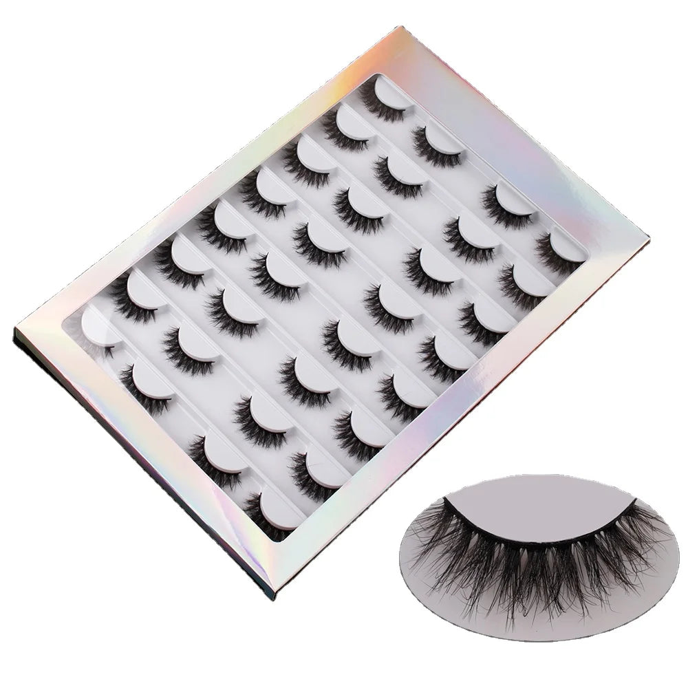 FX-Z38 Eye Lashes Wholesale 8D False Eyelashes 16 Pairs Boxed Customize Lashes Mix Full Strip Eyelashes Custom Logo Makeup Tools