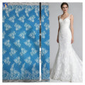 YX1271 Custom Wedding Lace Fabric 2 Pieces Leaves Mesh Design White Eyelash Tulle Lace Fabric Textiles for Bride Australia MegaBDM