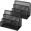 Desktop Metal Mesh File Holder Organizer with 3 Vertical Upright Compartments Eco-friendly Power Coated Mail & Paper Holder