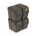 Set of 4 KEDEN SORTIBOX recycling bins grey volume 4x20L