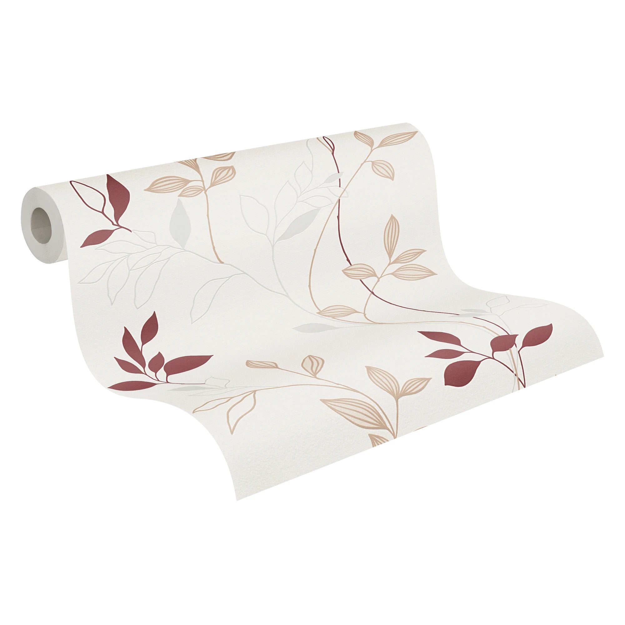 Made Germany Modern Floral Wallpaper Rolls Cream Red Beige Non Woven Vinyl Highly Wash-Resistant for Living Room Kitchen