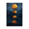 Made In Germany - Home Decor Canvas Picture Sunscape - Wall Painting Mural In Blue And Gold - Canvas Picture On Stretcher Frame